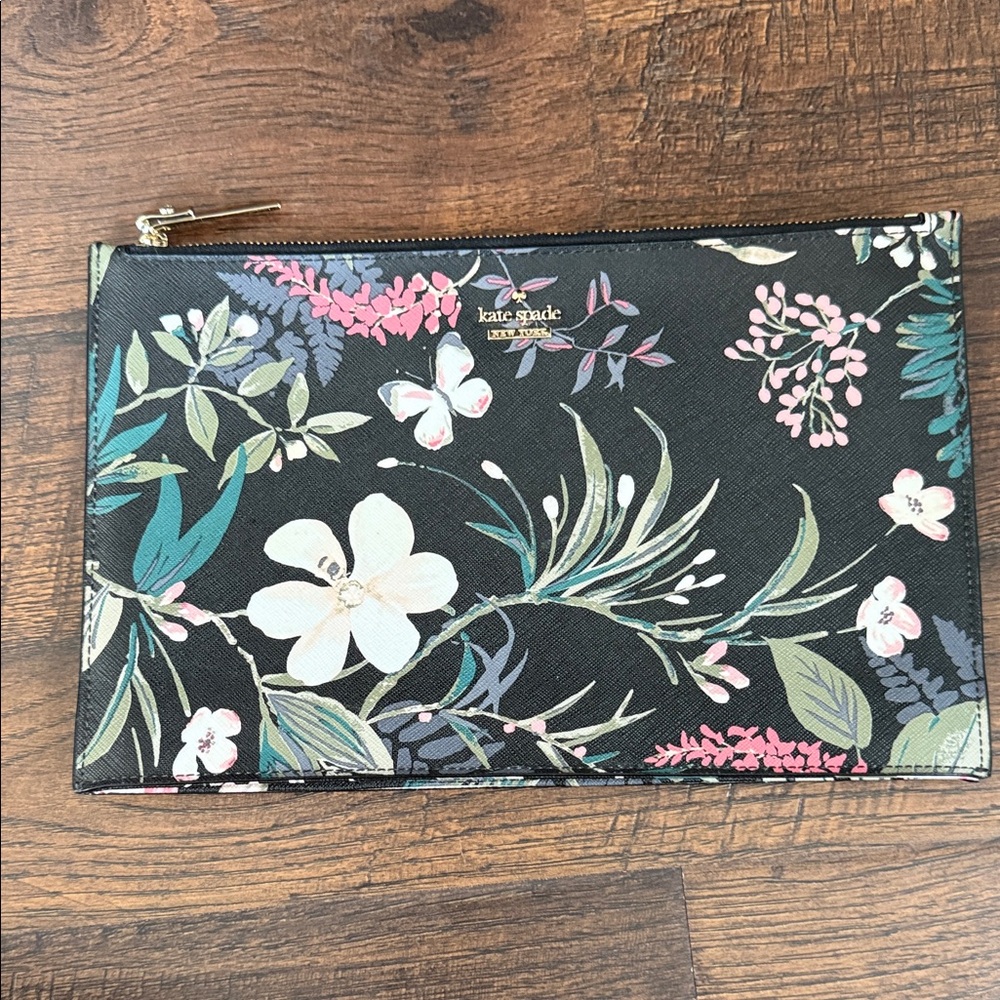 Kate Spade Black Floral Clutch